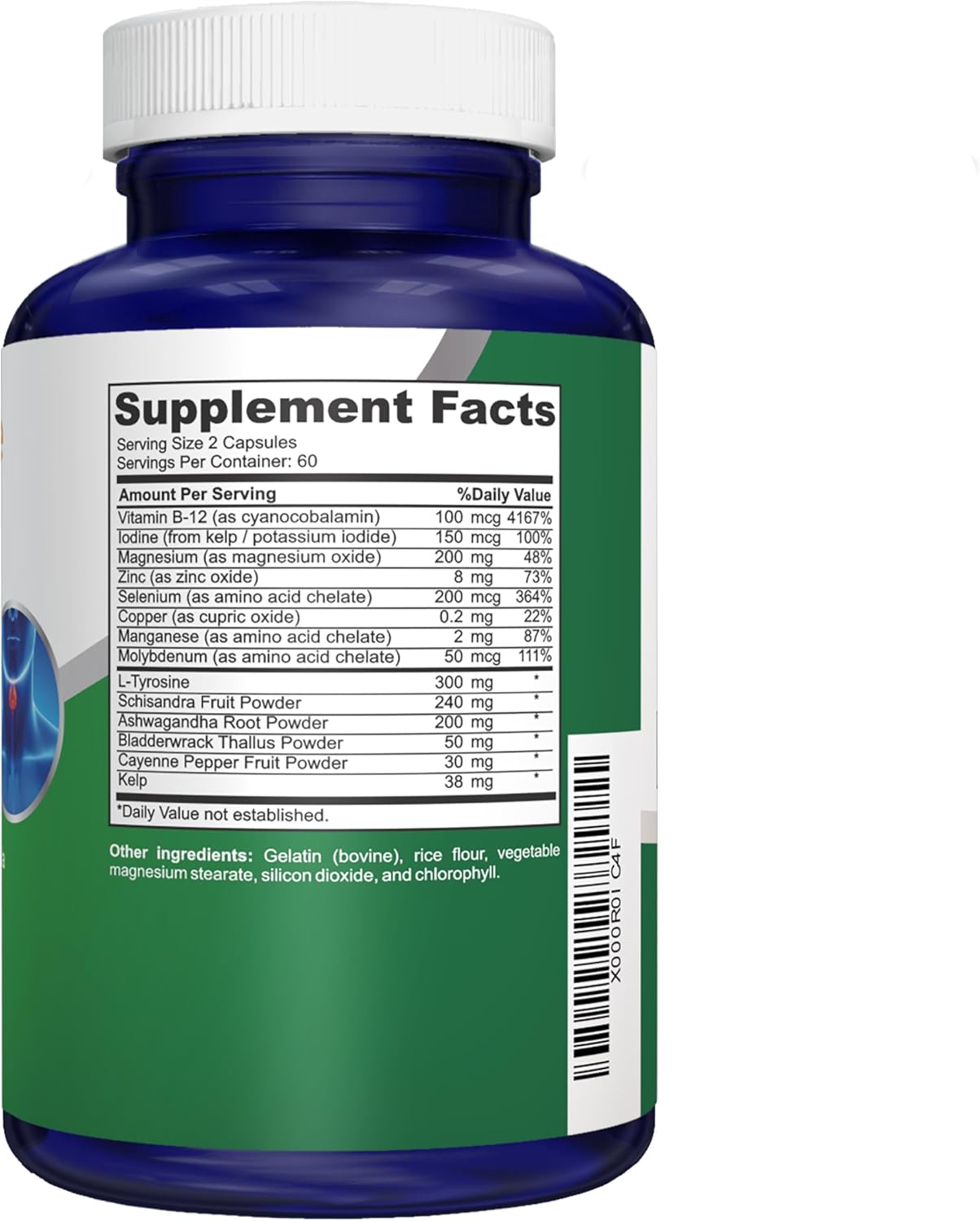 NusaPure | Thyroid Support Supplement with Iodine & Ashwagandha | 120 caps - Image 2