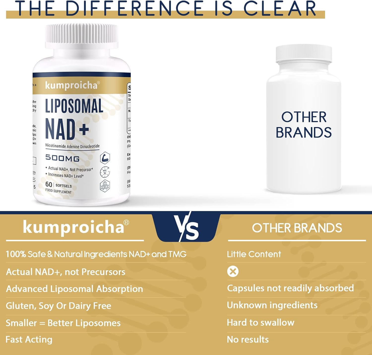 Liposomal NAD+ 500mg with TMG | Cellular Energy Supplement | 60 Count - Image 3