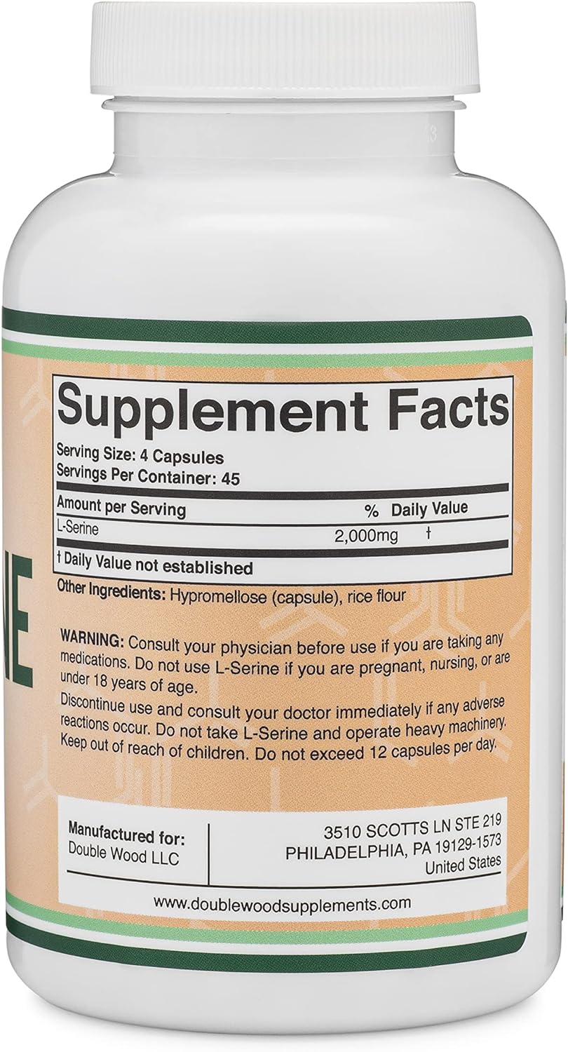 Double Wood | L-Serine Supplement for Brain Support | 180 Caps - Image 2