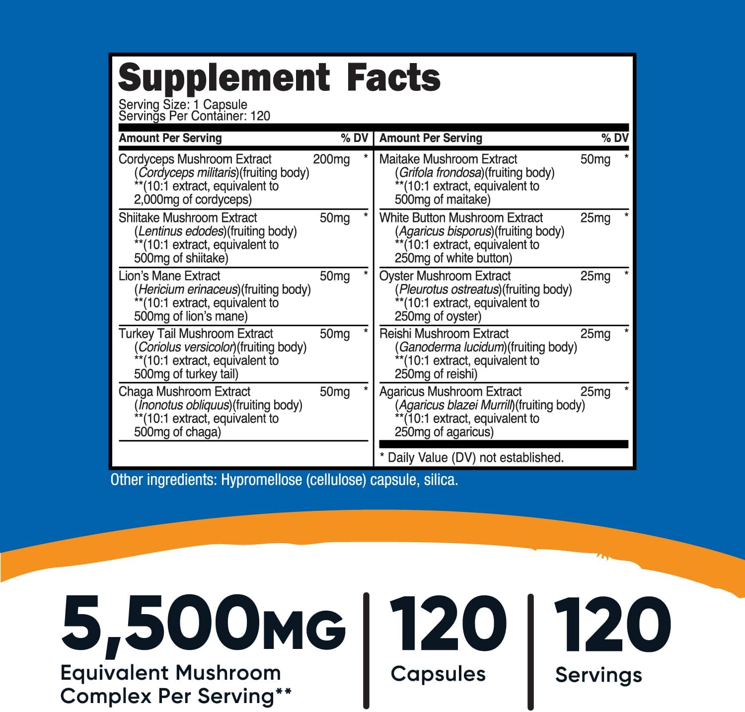 Nutricost, Mushroom Complex, Ingredients