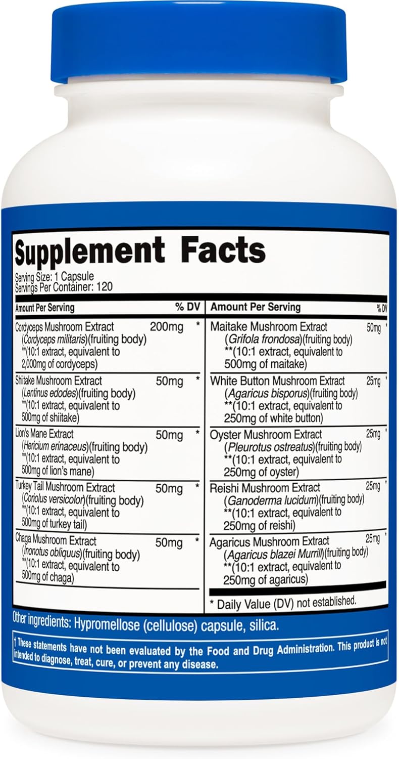 Nutricost, Mushroom Complex, Ingredients