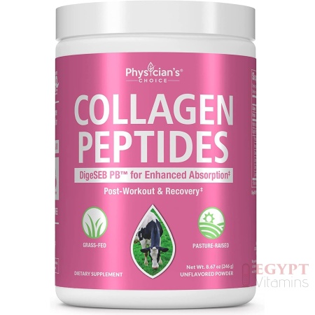 Physician's CHOICE Collagen Peptides Powder w/Digestive Enzymes - Hydrolyzed Protein - Type I & III - Keto Collagen Powder for Women & Men - Hair, Skin, Joints, Workout Recovery - Grass Fed