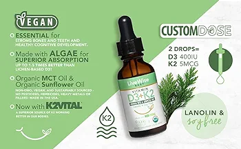 Live Wise Baby Vitamin D3 and Vitamin K2 Liquid Drops - 30 mL - Image 3