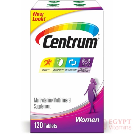 Centrum Multivitamin for Women, Multivitamin/Multimineral Supplement with Iron, Vitamin D3, B Vitamins and Antioxidant Vitamins C and E, Gluten Free, Non-GMO Ingredients - 120 Count