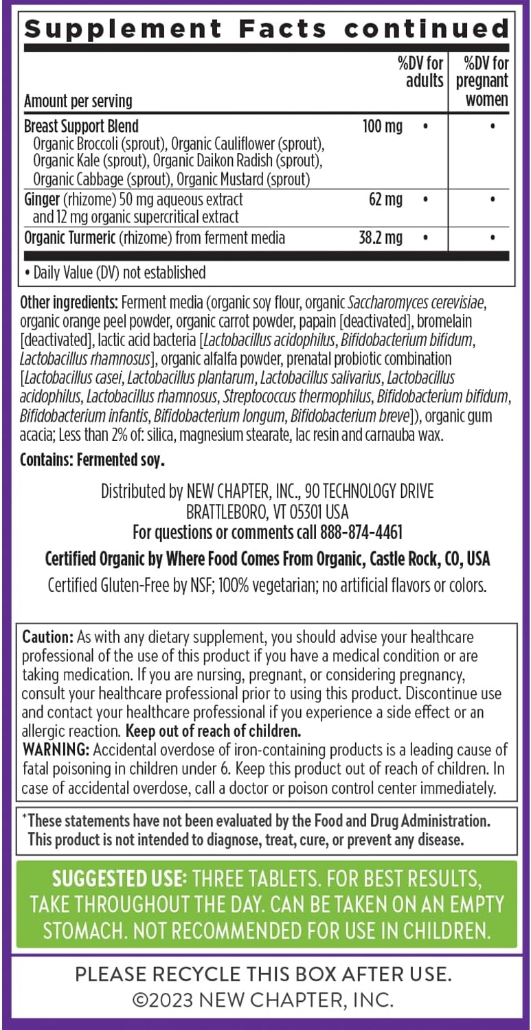New Chapter Advanced Perfect Prenatal Vitamins, 270ct, Made with Organic, Non-GMO Ingredients for Healthy Baby & Mom - Folate (Methylfolate), Whole-Food Fermented Iron, Vitamin D3 + Ginger - Image 2