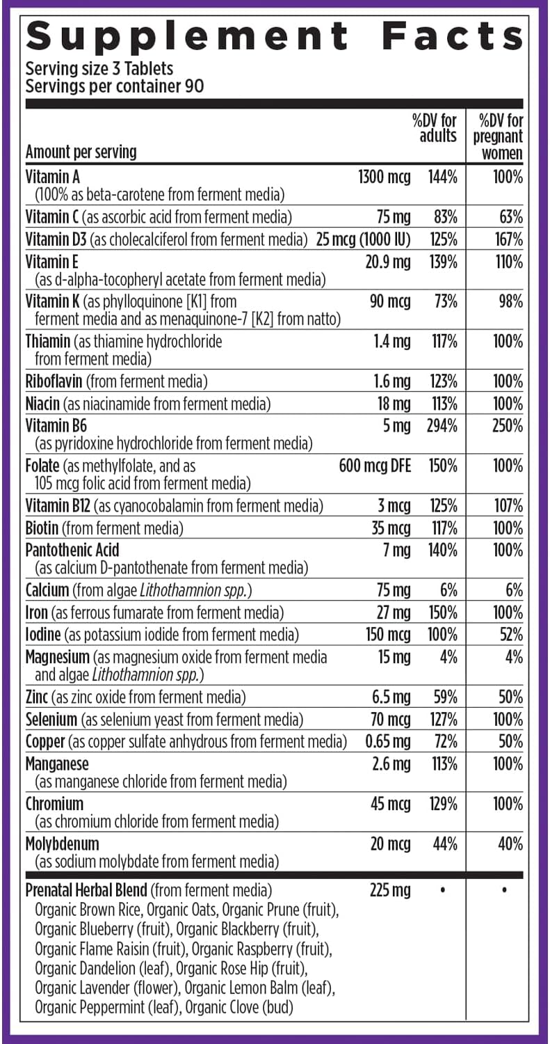 New Chapter Advanced Perfect Prenatal Vitamins, 270ct, Made with Organic, Non-GMO Ingredients for Healthy Baby & Mom - Folate (Methylfolate), Whole-Food Fermented Iron, Vitamin D3 + Ginger - Image 9