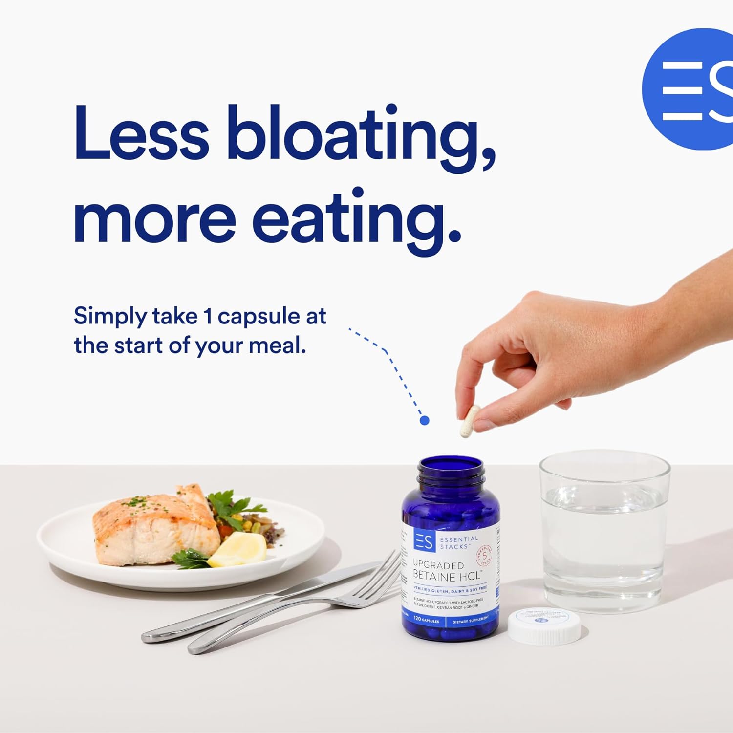 Betaine HCL Supplements for Digestive Health | Essential Stacks | 120 Capsules - Image 4
