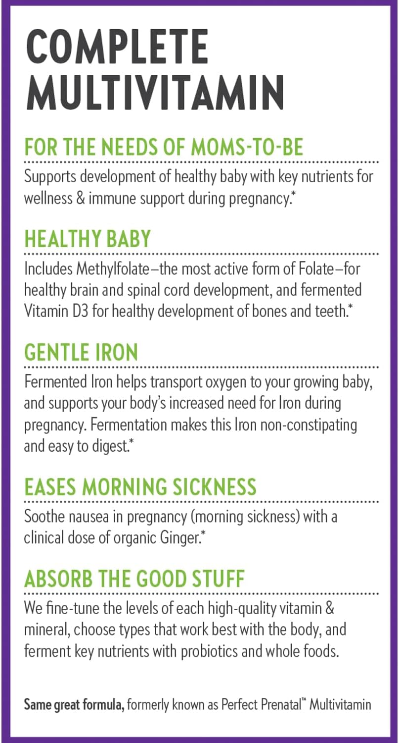 New Chapter Advanced Perfect Prenatal Vitamins, 270ct, Made with Organic, Non-GMO Ingredients for Healthy Baby & Mom - Folate (Methylfolate), Whole-Food Fermented Iron, Vitamin D3 + Ginger - Image 3