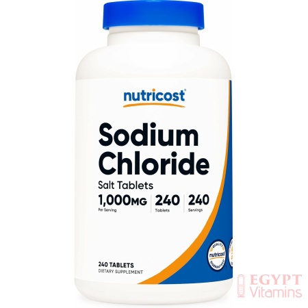 Nutricost Sodium Chloride 1000mg, 240 Tablets - Salt Tablets, Non-GMO, Gluten Free