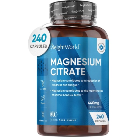 WeightWorld High Strength Magnesium Citrate 1480mg | 240 Capsules