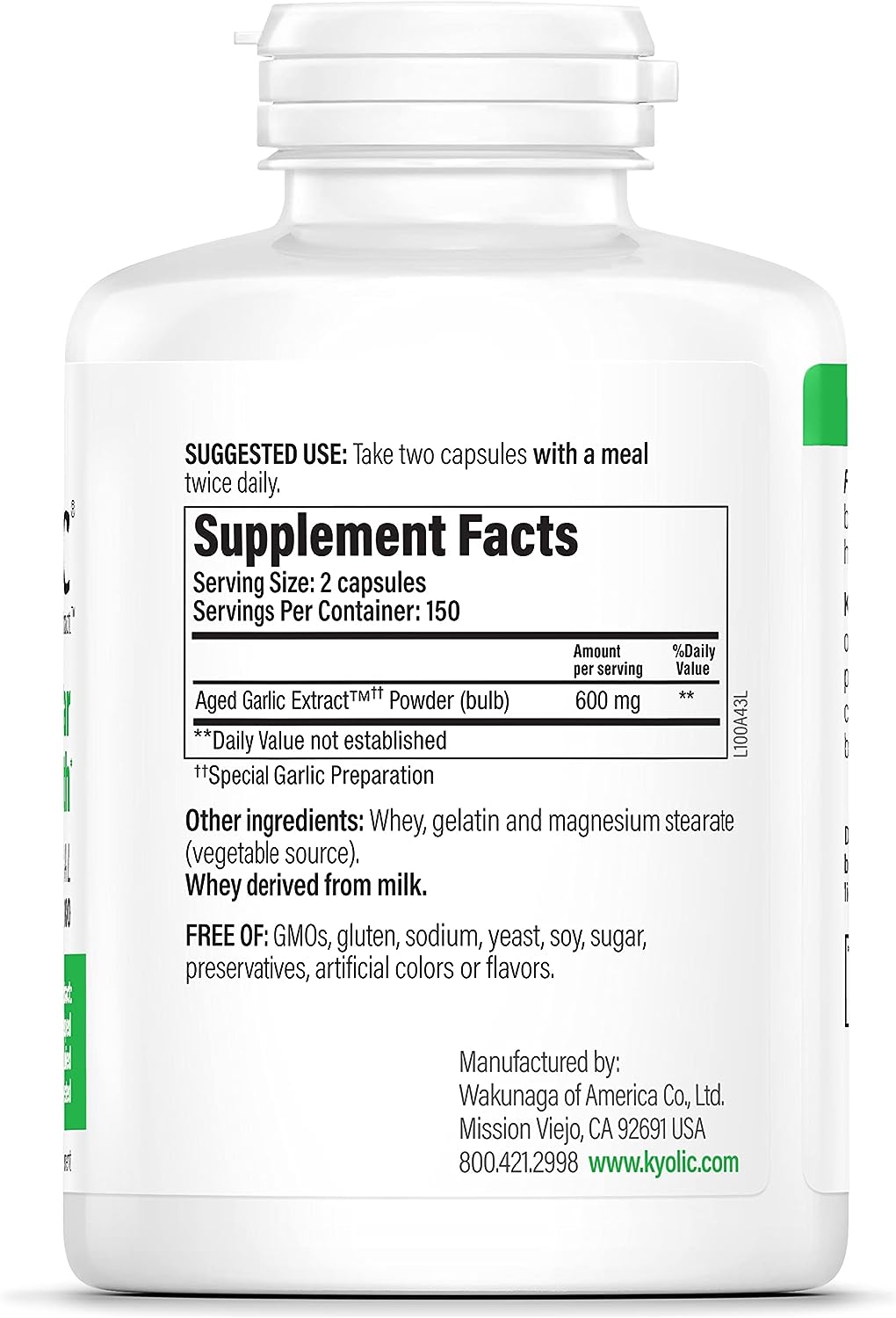 Kyolic, 100 KYOLIC Formula - 300 Cap - Image 4