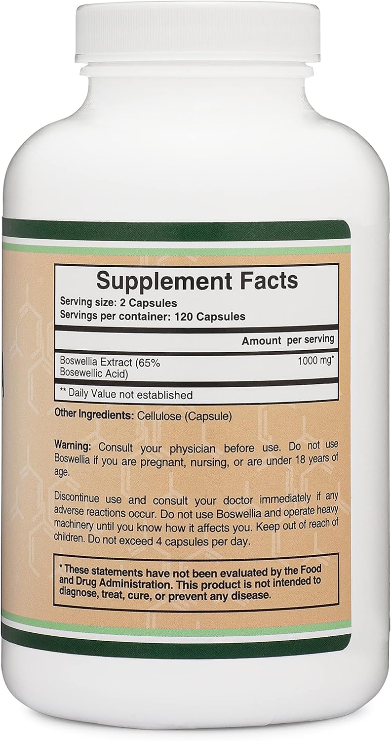 Double Wood Boswellia Extract 1000mg, 240 Capsules - Image 2