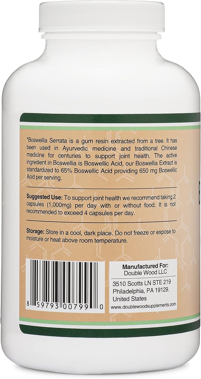 Double Wood Boswellia Extract 1000mg, 240 Capsules - Image 4