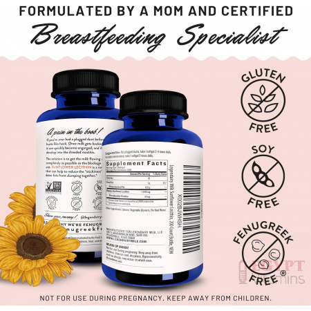 ingredients of Legendairy Milk Sunflower Lecithin - 1200 mg Organic Supplement