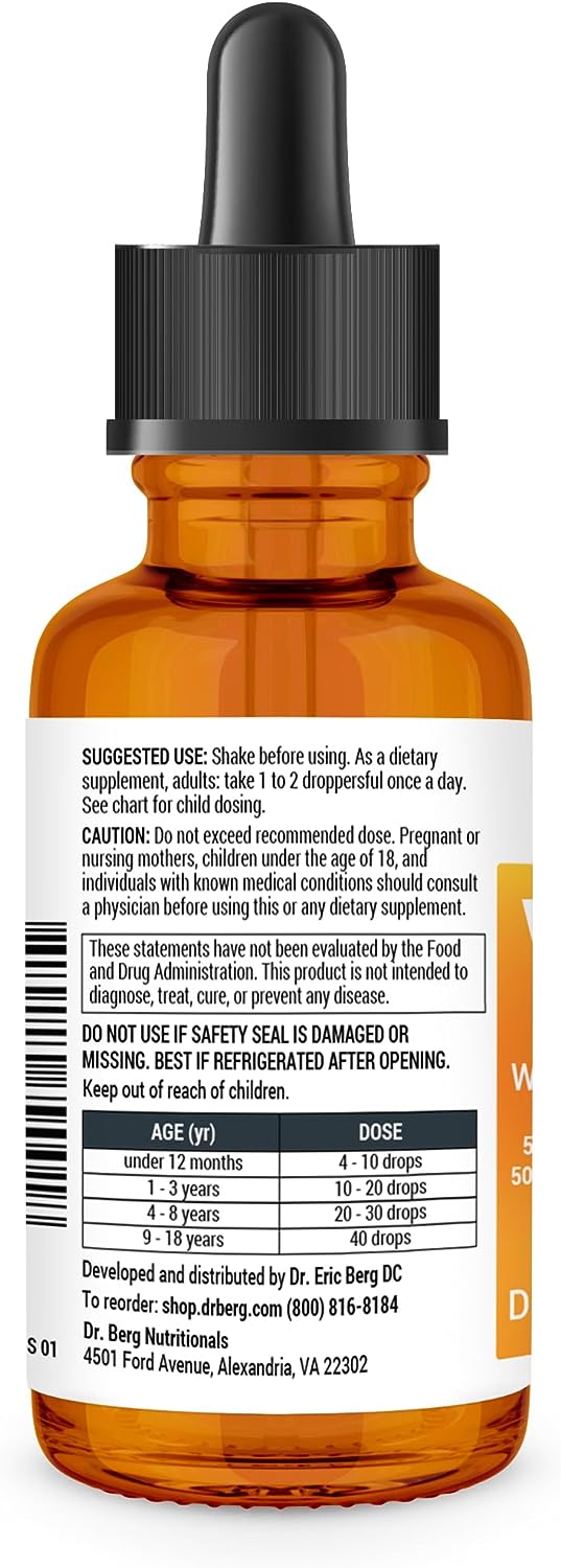 Dr. Berg Liquid Vitamin D3 & K2, Premium Drops with MCT Oil & Zinc, 29.5 ml