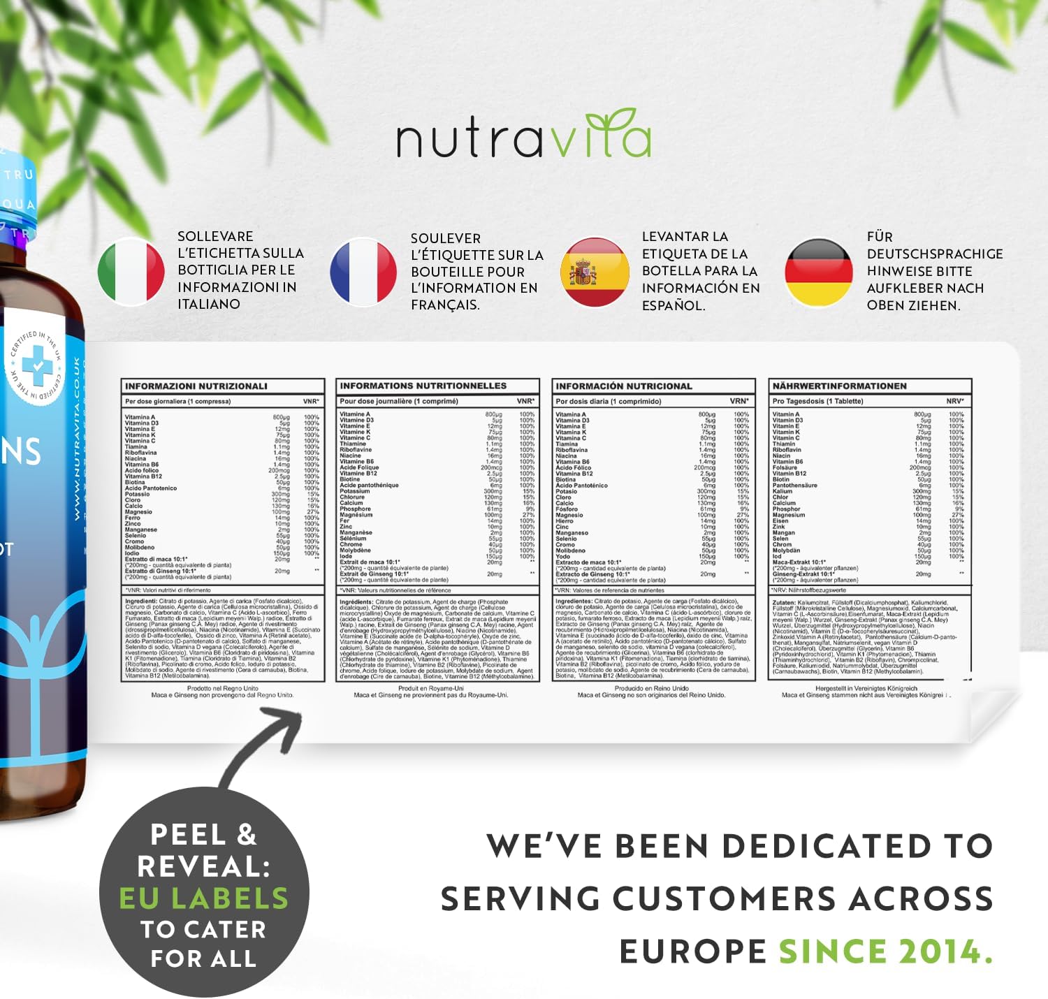 Nutravita, Men's Multivitamins and Minerals, Ingredients