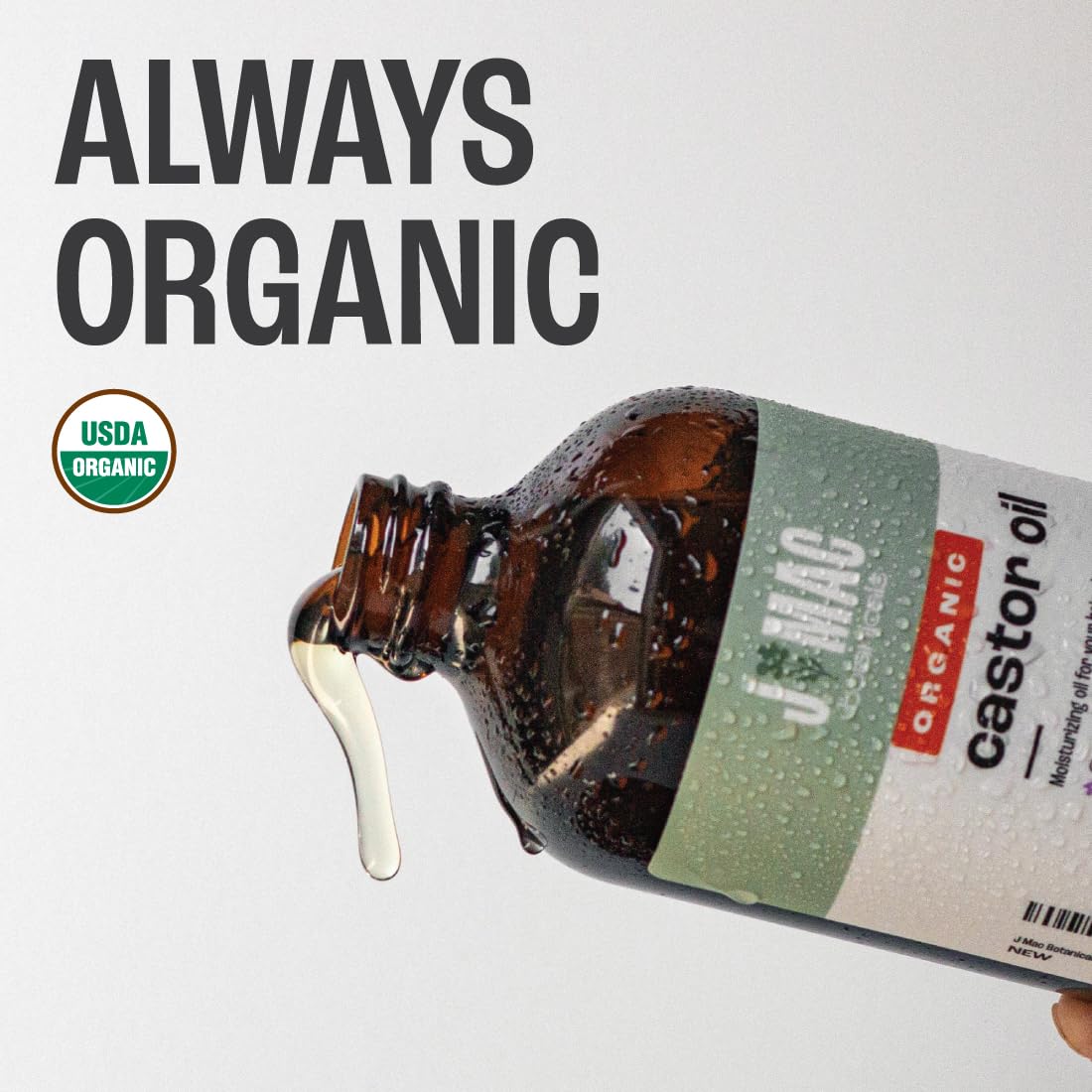 JMac Botanicals Organic Castor Oil in Glass Bottle | 473 ml - Image 2