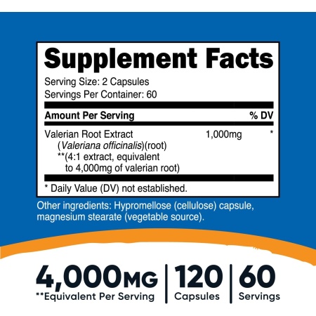 Nutricost, Valerian Root, Ingredients