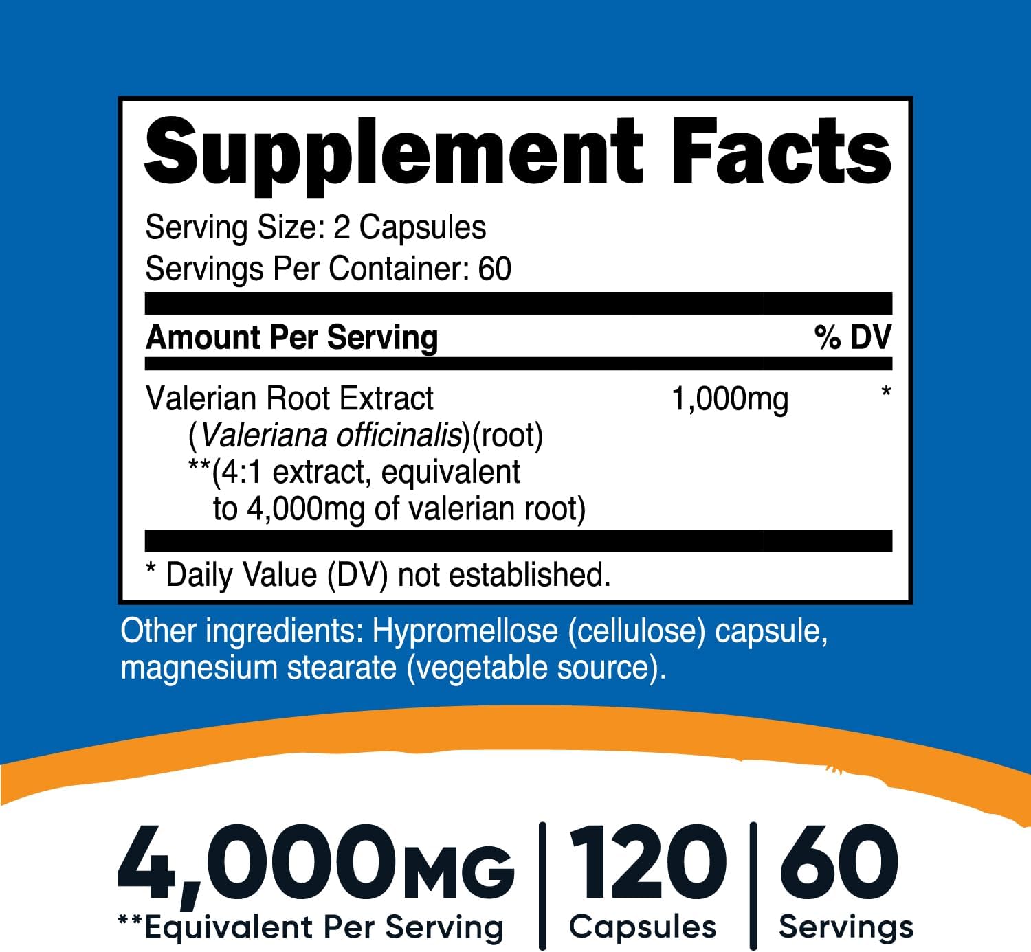 Nutricost, Valerian Root, Ingredients