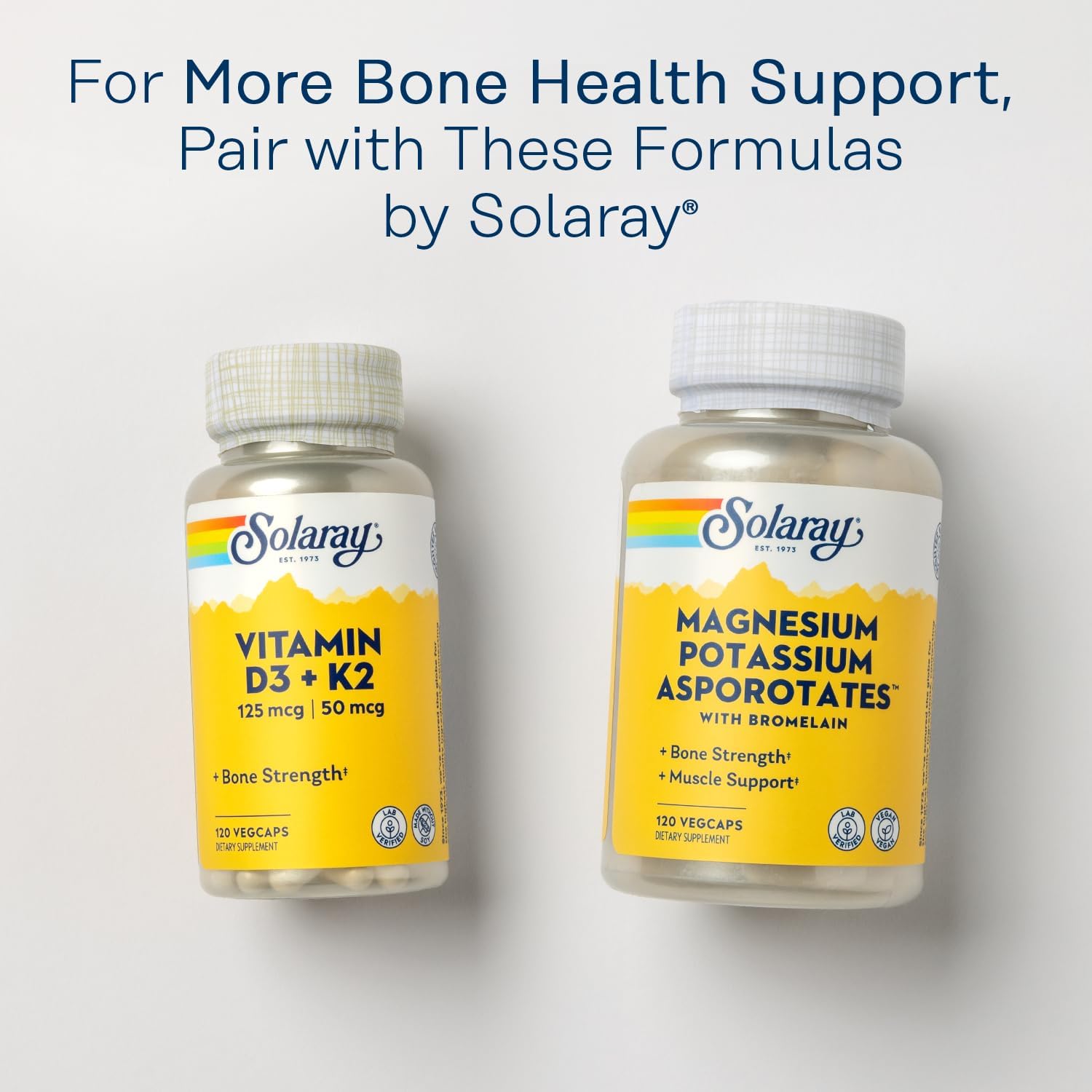 Solaray Calcium, Magnesium, Zinc | High Absorption with Glutamic Acid | Healthy Bones, Teeth, Nerve, Muscle, Heart & Immune Function Support | 100ct