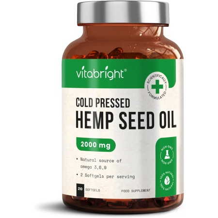 VitaBright Hemp Seed Oil Capsules 2000mg 210 Softgel Capsules