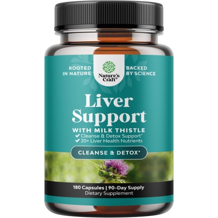 Liver Cleanse Detox & Repair Formula - Herbal Liver Support Supplement with Milk Thistle Dandelion Root Turmeric and Artichoke Extract for Liver Health - Silymarin Milk Thistle Liver Detox 180 Count