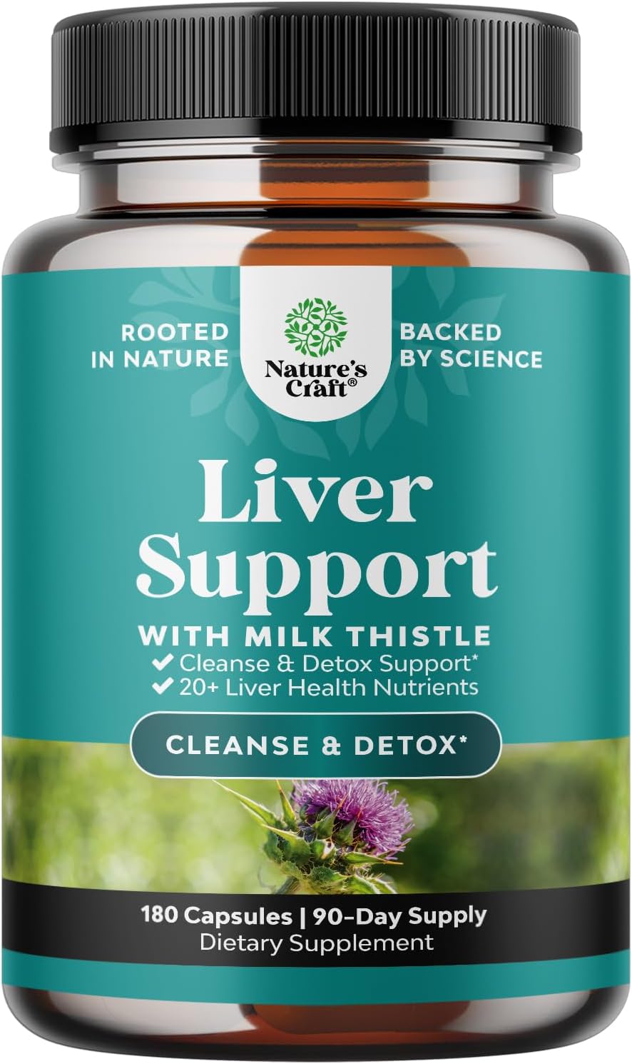 Liver Cleanse Detox & Repair Formula - Herbal Liver Support Supplement with Milk Thistle Dandelion Root Turmeric and Artichoke Extract for Liver Health - Silymarin Milk Thistle Liver Detox 180 Count