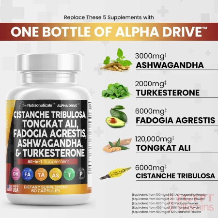 Clean Nutra Cistanche Tribulosa 6000mg Fadogia Agrestis 600mg Tongkat Ali