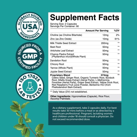Liver Cleanse Detox & Repair Formula - Herbal Liver Support Supplement with Milk Thistle Dandelion Root Turmeric and Artichoke Extract for Liver Health - Silymarin Milk Thistle Liver Detox 180 Count