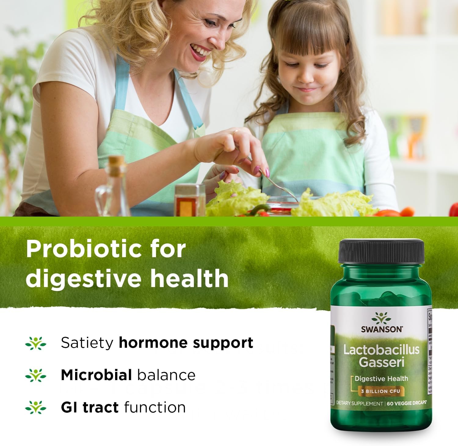 Swanson Lactobacillus Gasseri - Probiotic for Digestive Health with 3 Billion CFU - Design-Release Satiety & Fat Metabolism Support - 60 Veggie Capsules - Image 4