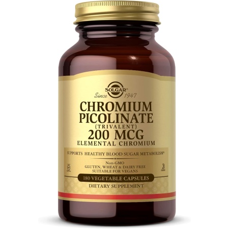 Solgar, Chromium Picolinate 200 mcg, 180 Vegetable Capsules