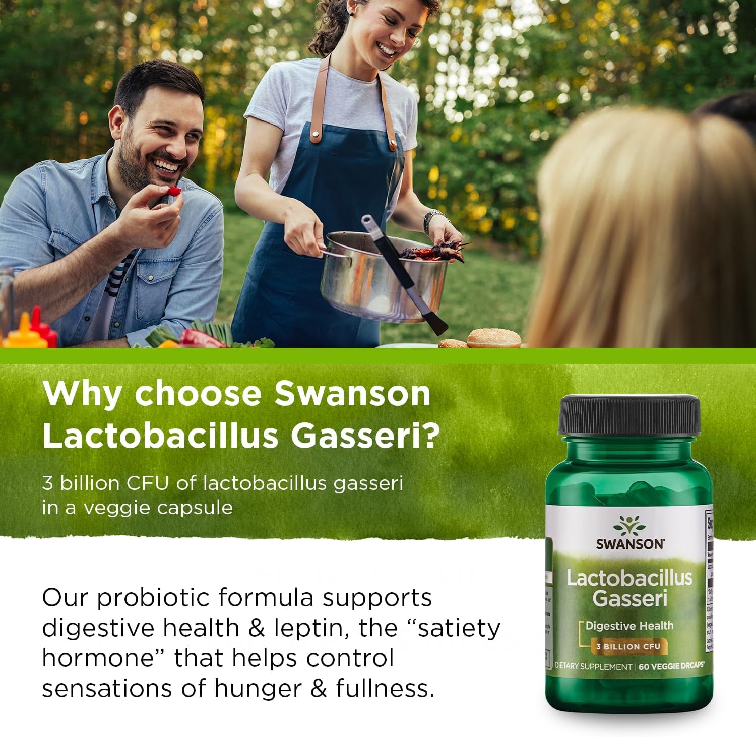 Swanson Lactobacillus Gasseri - Probiotic for Digestive Health with 3 Billion CFU - Design-Release Satiety & Fat Metabolism Support - 60 Veggie Capsules - Image 6