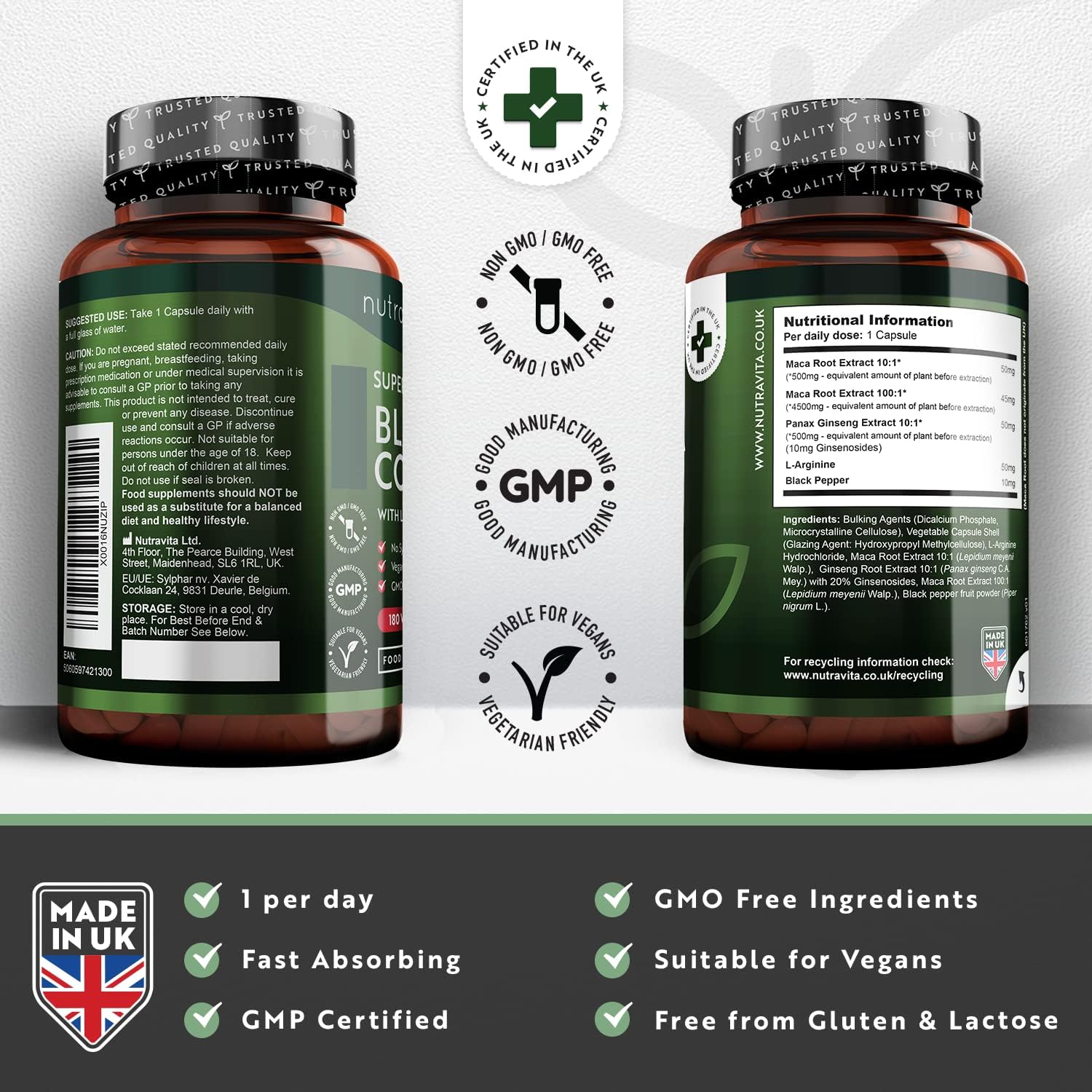 Nutravita Maca Root 5000mg – 180 Vegan Capsules - Image 2