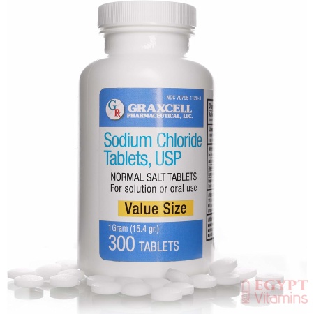 Sodium Chloride Tablets 1 Gm | 300 Count | Normal Salt Tablets | (15.4gr.)
