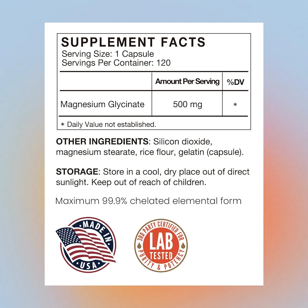High-Absorption Magnesium Glycinate, VHC, Ingredients