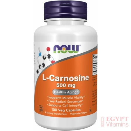 NOW Supplements, L-Carnosine (Beta-Alanyl-L-Histidine) 500 mg, Healthy Aging, 100 Veg Capsules