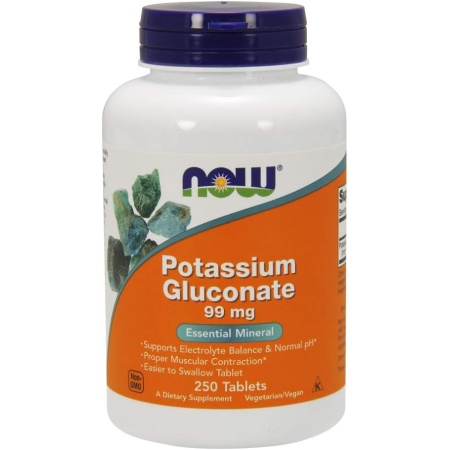 NOW Potassium Gluconate 99 mg 250 Tablets