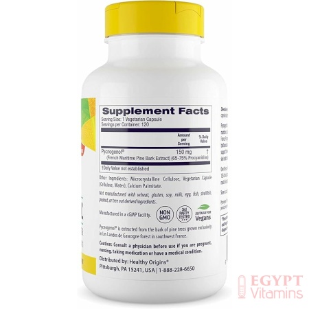 Healthy Origins Pycnogenol 150 mg – Premium Pine Bark Extract for Heart & Skin Health