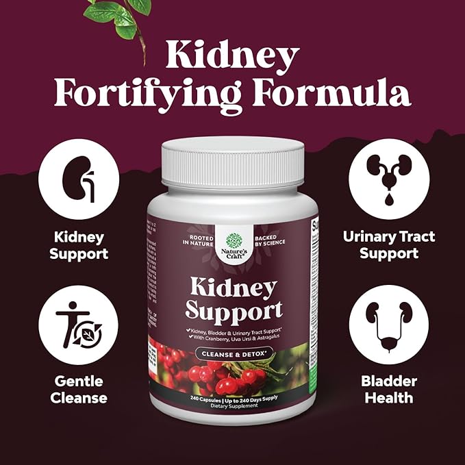 Kidney Support Cranberry Supplement for Women and Men - High Strength Kidney Cleanse Detox & Repair Formula with Stinging Nettle and Astragalus for Kidney and Bladder Health - Non-GMO Halal and Vegan - Image 5