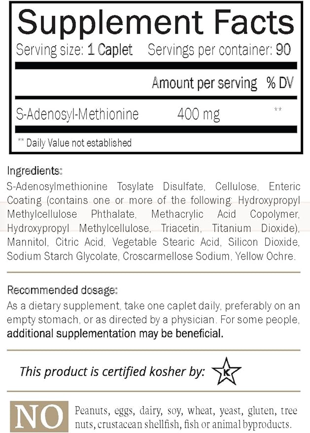 Nature’s Trove SAM-e 400mg – 90 Enteric-Coated Caplets