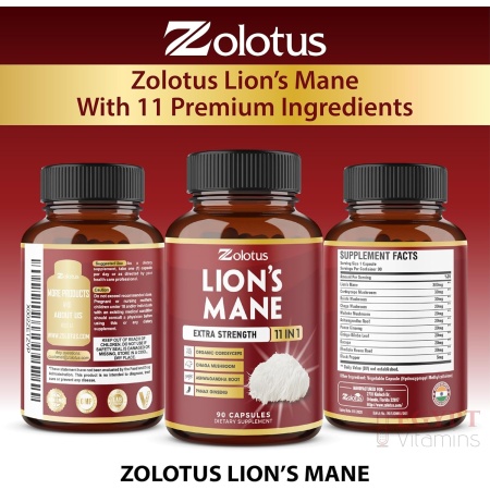 Zolotus Lions Mane Mushroom Complex 11-in-1 | 90 Capsules