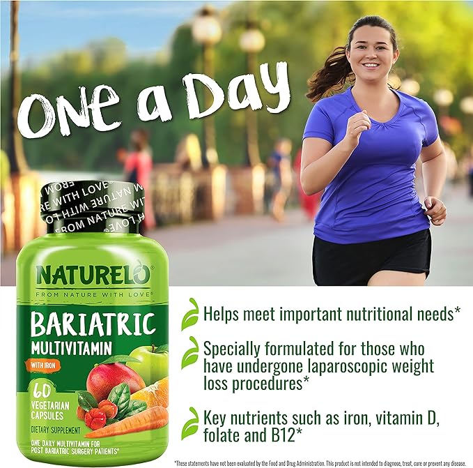 NATURELO Bariatric Multivitamin - One Daily with Iron - Supplement for Post Gastric Bypass Surgery Patients - Natural Whole Food Nutrition - 60 Veggie Capsules - Image 6