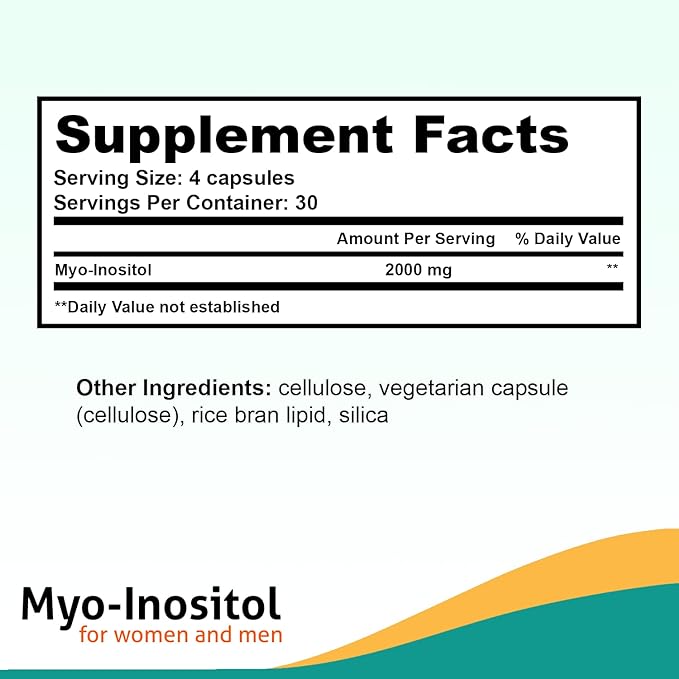 Fairhaven Health Myo-Inositol Supplement 2000mg | Male and Female Fertility Supplement and Hormone Balance | Vitamin B8 | Inositol Powder Capsules | Gluten, Dairy and Soy Free | 120 Inositol Capsules - Image 3