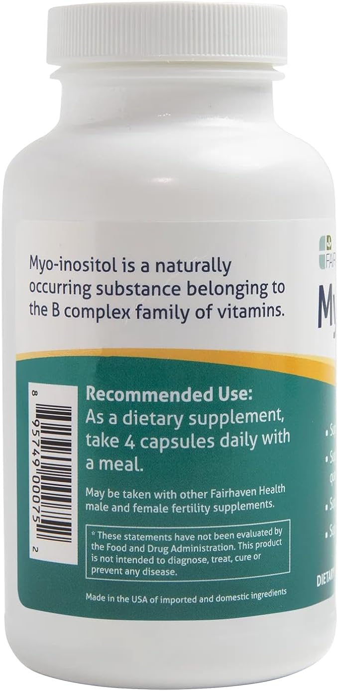 Fairhaven Health Myo-Inositol Supplement 2000mg | Male and Female Fertility Supplement and Hormone Balance | Vitamin B8 | Inositol Powder Capsules | Gluten, Dairy and Soy Free | 120 Inositol Capsules - Image 6