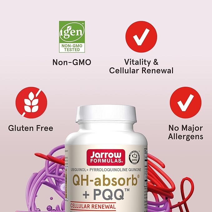 Jarrow Formulas QH-absorb + PQQ – 100 mg Ubiquinol – Up to 60 Servings (Softgels) - Image 6