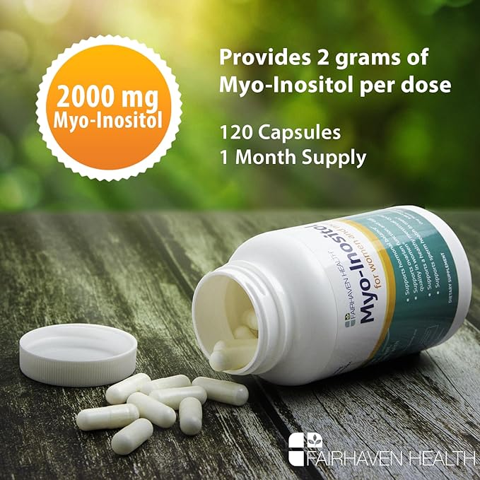 Fairhaven Health Myo-Inositol Supplement 2000mg | Male and Female Fertility Supplement and Hormone Balance | Vitamin B8 | Inositol Powder Capsules | Gluten, Dairy and Soy Free | 120 Inositol Capsules - Image 8