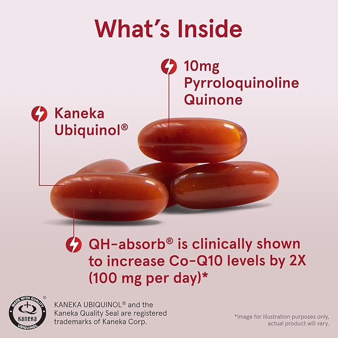 Jarrow Formulas QH-absorb + PQQ – 100 mg Ubiquinol – Up to 60 Servings (Softgels)