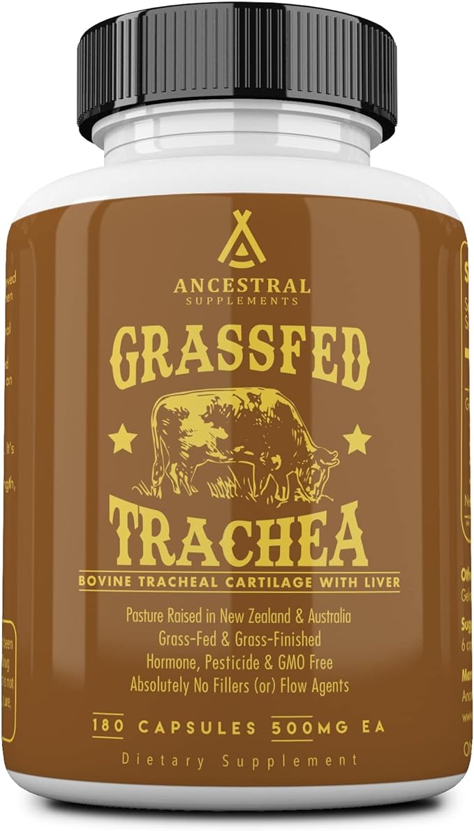 Ancestral Supplements Grass Fed Beef Tracheal Cartilage Supplement with Liver, 3000mg, Immune Health and Joint Support Supplement Promotes Healing, Non-GMO, 180 Capsules - Image 4