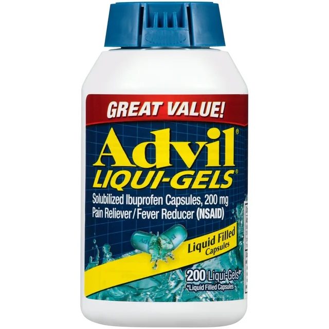 Advil Liqui-Gels Pain and Headache Reliever Ibuprofen, 200 Mg Liquid Filled Capsules, 200 Count