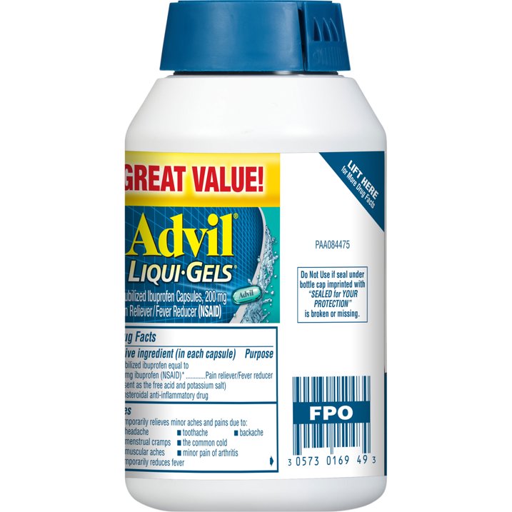 Advil Liqui-Gels Pain and Headache Reliever Ibuprofen, 200 Mg Liquid Filled Capsules, 200 Count - Image 6
